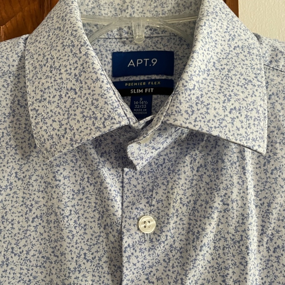 MEN'S Apt. 9® Premier Flex Slim-Fit Spread-Collar Dress Shirt size small